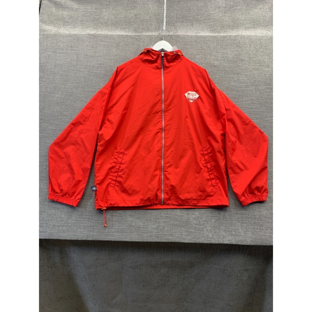 Charles River Apparel Windbreaker Jacket Adult M Red Mid City Hooded Full Zip